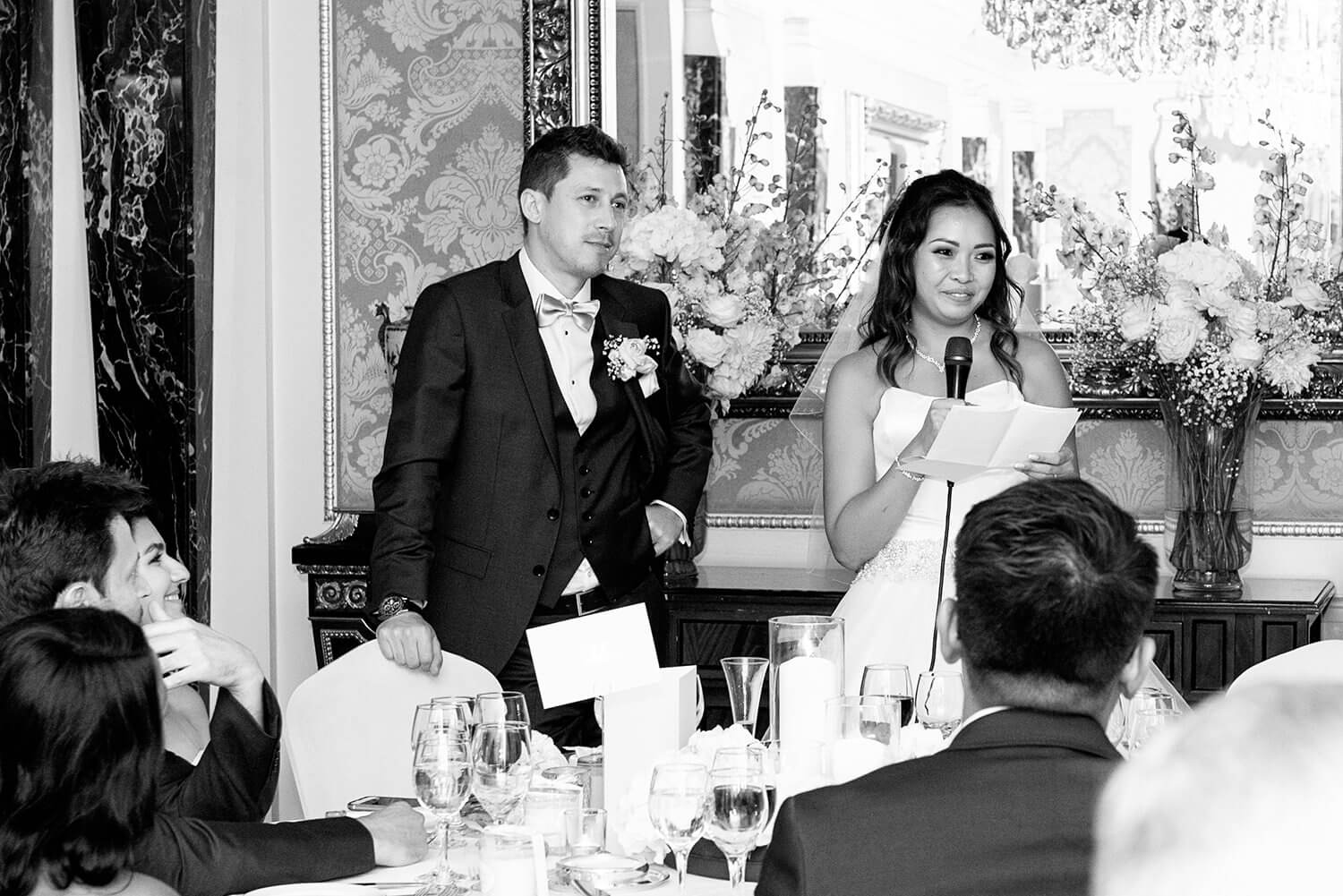 Bride and groom speeches